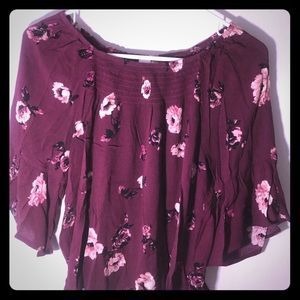 Maroon Off-shoulder Blouse